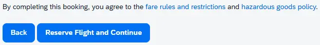 Towards the bottom of the Review & Reserve Flights page are links to review fare rules/restrictions & hazardous goods policy