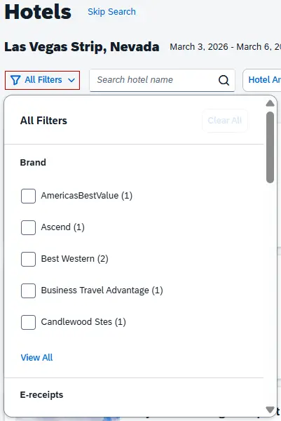 All Filters link highlighted with dropdown menu and filter options shown