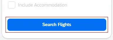 In the Trip Search widget the Search Flights button is highlighted