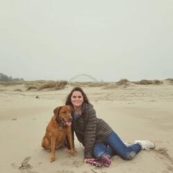 Ashley Brown with Dog